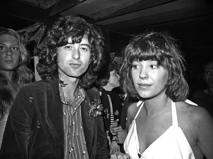 Pamela Des Barres standing next to Jimmy Page, 1969.